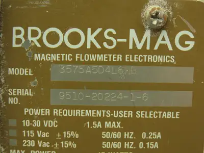 Brooks Mag 3570 Digital Magnetic Flowmeter Flow Transmitter 3575A5D4L6WB