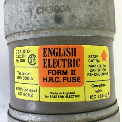 English Electric 300 Amp Fuse