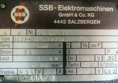 USED SSB-ELEKTROMASCHINEN GXTF-0821.44230.07-B3 MOTOR GXTF08214423007B3