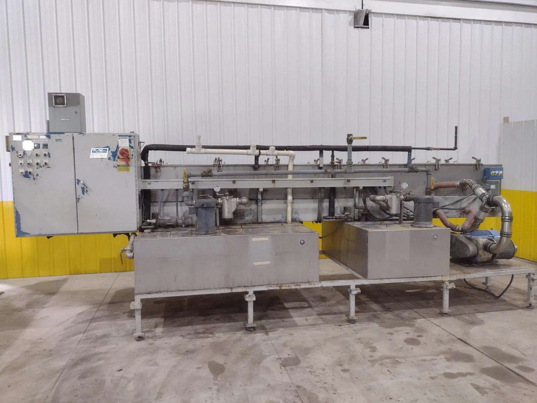 3 STAGE X 12" WIDE FLO-MATIC MODEL #C20-2-1BELT CONVEYOR STAINLESS STEEL HEATED PARTS WASHER: STOCK #17034