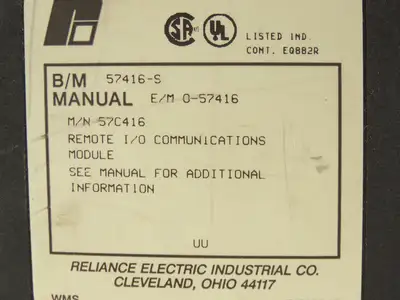 Reliance Electric 57C416 I/O PLC Input Output Module