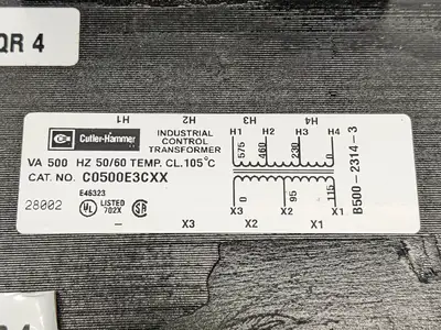 C0500E3CXX | Cutler Hammer  Industrial Control Transformer 500VA 50/60Hz - Used
