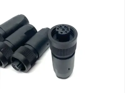 New | in-Stock BINDER Round Female Cable Connector 7-Pin 6+PE, 6.0-9.0mm LOT OF 4 Electrical Fittings Michigan US | Maverick Industrial Sales #1390800