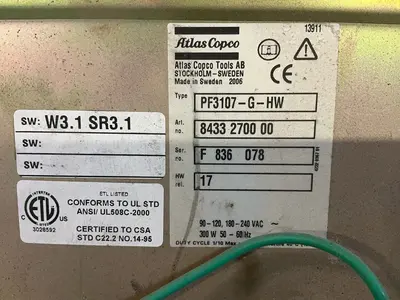 Used 2006 ATLAS COPCO PF3107GHW Electrical Controls Ohio US | HGR 24 #1508106
