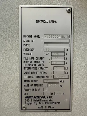 USED 2007 MORI SEIKI NVD5000 α1B/40