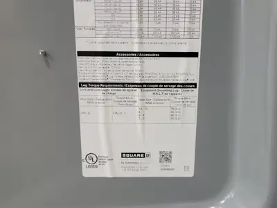 USED SQUARE D CHU364