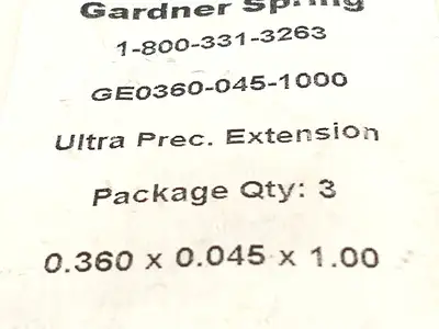 NEW GARDNER SPRINGS GARDNER SPRING GE0360-045-1000 ULTRA PREC