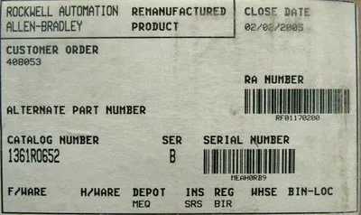 REFURBISHED ALLEN BRADLEY 1361-R065-2 DRIVE SER B 1361R0652