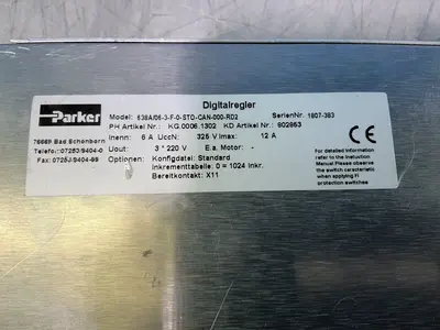 Used PARKER 638A/063F0STOCAN000RD2 Servo Drives Ohio US | HGR 24 #1572270