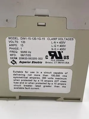 USED SUPERIOR ELECTRIC SUPERIOR ELECTRIC DIN1-15-120-1G-15