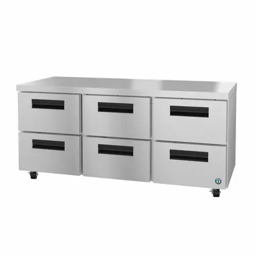 Hoshizaki UR72B-LPD6 72" Steelheart Undercounter Refrigerator w/ (3) Sections & (6) Drawers, 115v