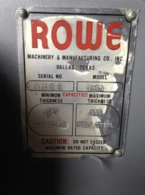 Used ROWE A-10 Flat & Shape Straighteners Ohio US | G-2000, Inc. #1470405