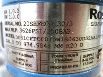 NEW Rosemount 3051 CFP DF010W1S0630D52AA1P1V1V2QC1Q8Q4E5M5CNG7377