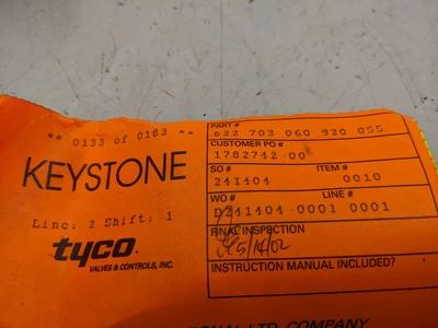 Keystone 6" Butterfly Valve Lug​  622 703 060 920 055
