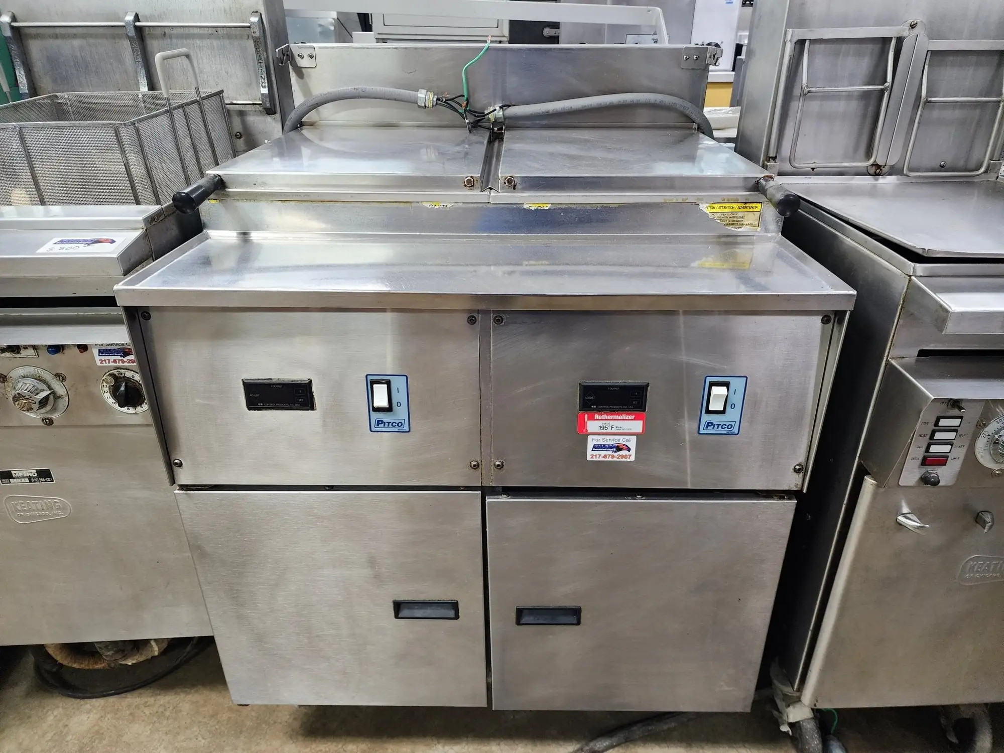 Used Pitco Used Pitco RTE14 Double Commercial Rethermalizer Electric Pasta Fryer Cooker 208v 3p Cookers / Coolers / Fryers Illinois US | Falcon Restaurant Supply #1376707