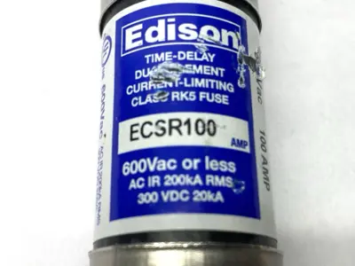 USED EDISON TIME DELAY DUAL ELEMENT FUSE CLASS RK5 600VAC 100A