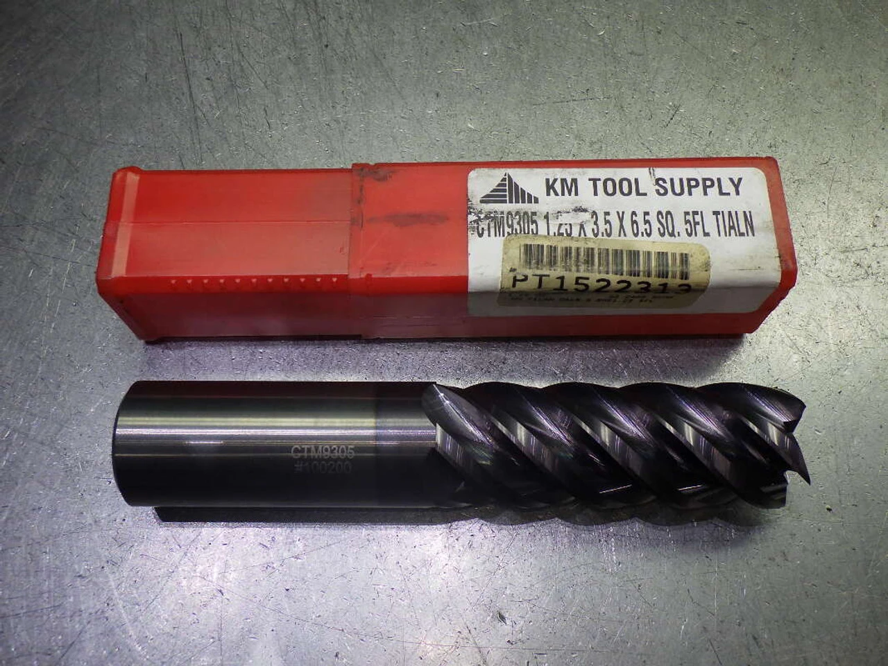 KM Tool 1.25" 5 Flute Carbide SQ Endmill 1.25" Shank TiAlN Coated CTM9305 (LOC2292)