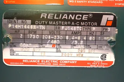 NEW RELIANCE ELECTRIC P14H1446N-TN DUTY MASTER AC MOTOR 2HP 60HZ P14H1446NTN