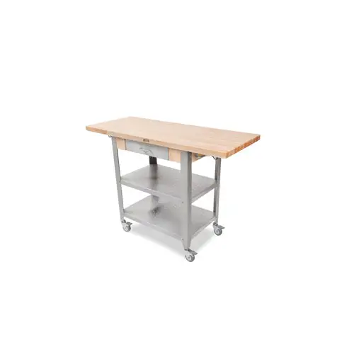 John Boos CUCE50 Cucina Elegante Cart w/ Undershelves, Drawer & 2 Drop Leaves