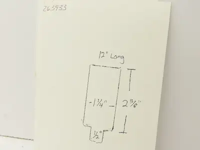 Press Brake Blank Die 12" Long 2-5/8" High 1-1/4" Wide 1/2" Tang