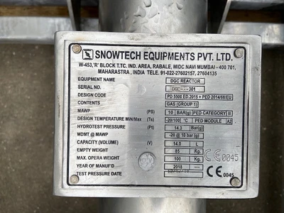 17.5 L DGC Downflow Gas Contactor Reactor Column