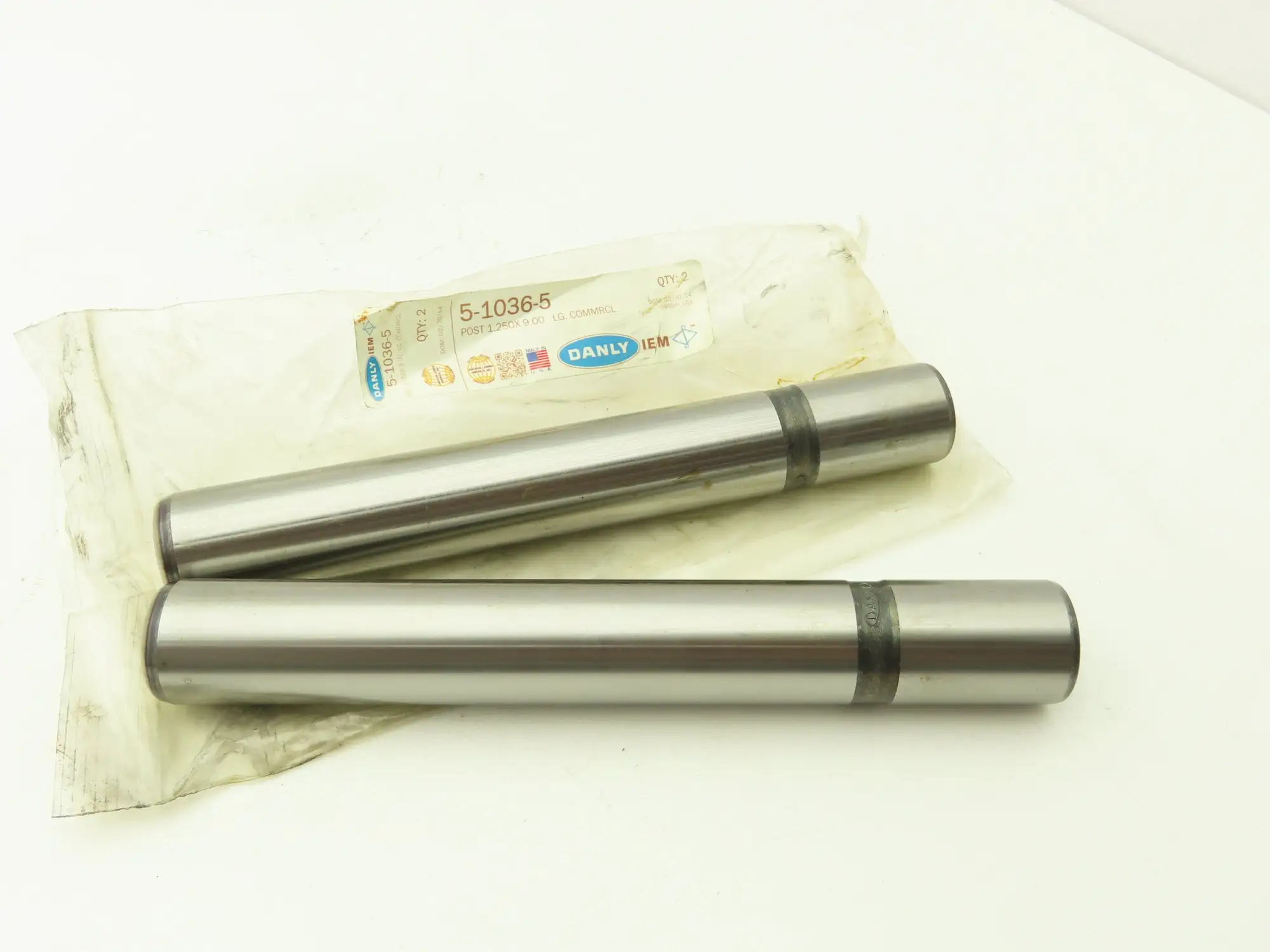 Danley IEM 5-1036-5 Press Fit Commercial Bearing Guide Post 1.25" x 9" Lot of 2