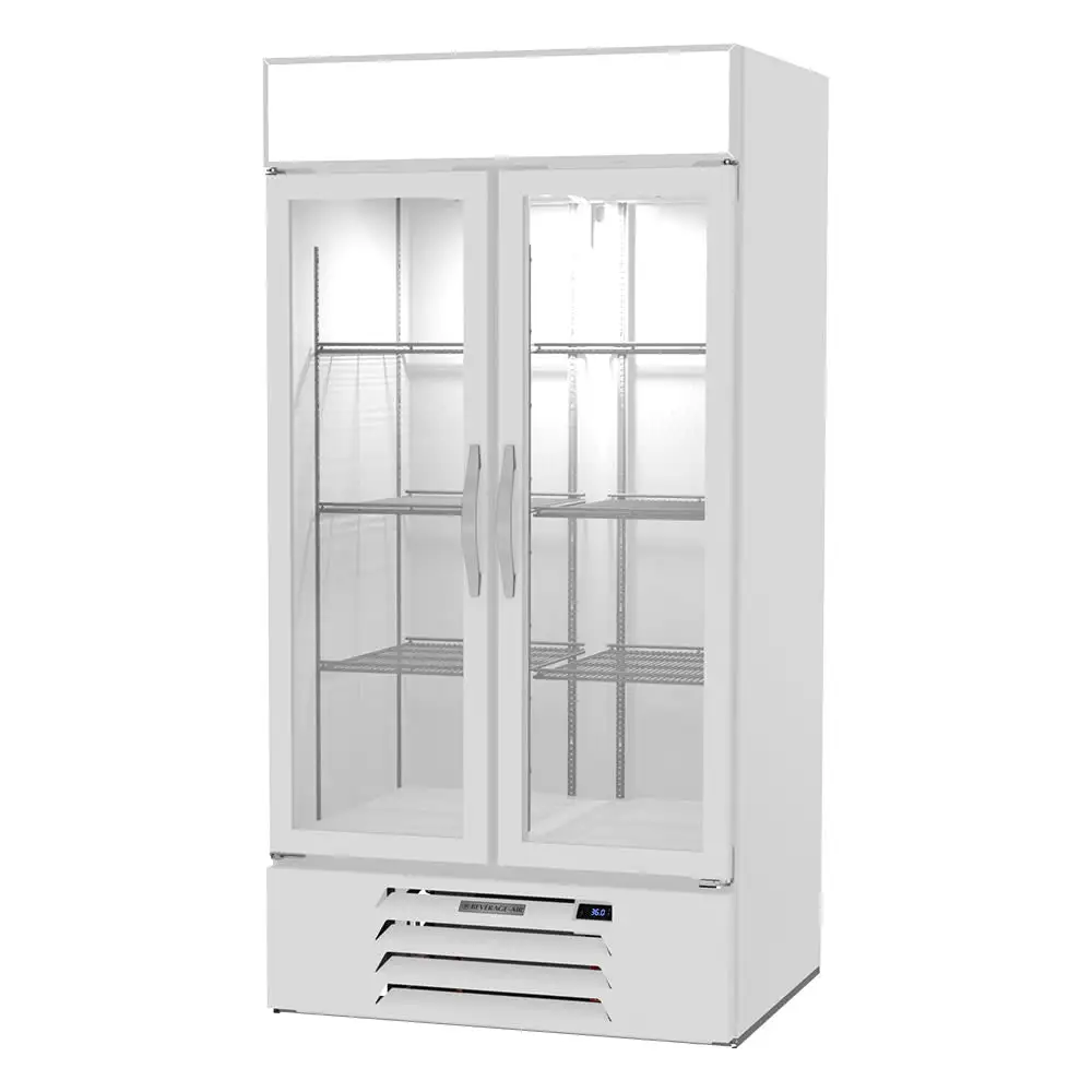 Beverage-Air MMR35HC-1-W 39 1/2" Marketmax™ Two Section Glass Door Merchandiser - (2) Left/right Hinge Doors, White, 115v