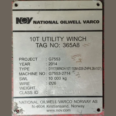 NOV Hydraulic Winch Package