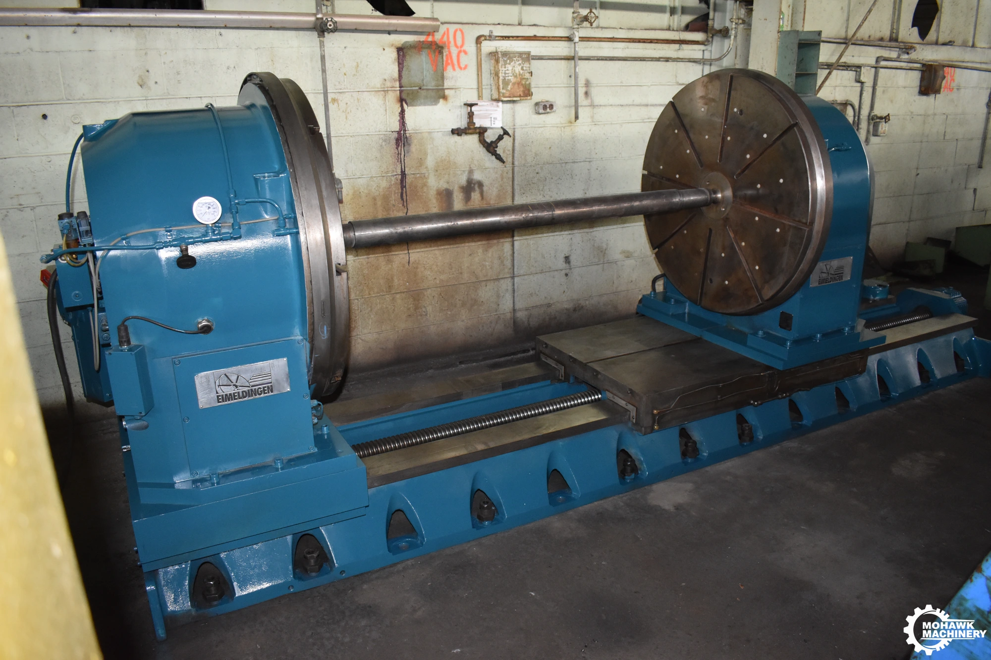 39.5" x 108" EIMELDINGEN RUSACH "5-1010" CNC DUAL MILLING VERTICAL ROTARY TABLES w/TAILSTOCK - MASTER SLIDE - BALL SCREWS