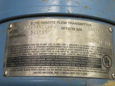 Used MICRO MOTION RFT9739E 4SU Meters - Misc Texas US | Aucto #1307046
