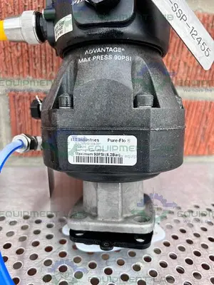 USED ITT PURE-FLO A208 DIAPHRAGM VALVES 90PSI 1" W/ ASCO VALVE POSITIONER