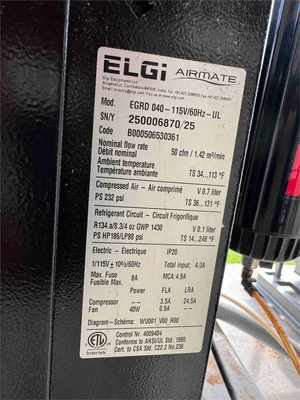 Used 2025 ELGI EN 11 Rotary Screw & Sliding Vane Air Compressors Texas US | MachineryMax #1262885