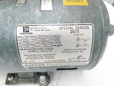 Emerson SA55NXGTC4143 Oil-Less  Rotary Vane Vacuum Air Pump 115VAC 1/3Hp 1725RPM
