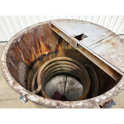 Used 585 Gallon Stainless Steel Tank, Open Top with Pipe Coils