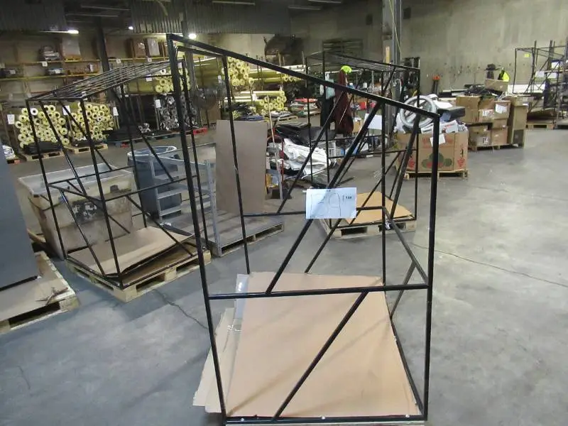 Welded Black Metal Frame Built to Fit Onto Pallets with Angled Roof - Perfect for Projects