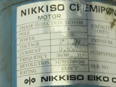 Nikkiso Chemipon BA20 Stainless Diaphragm Metering Pump 35W 100V 1PH 485 ml/min