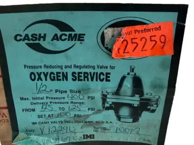 NEW CASH ACME TYPE B PRESSURE REDUCING AND REGULATING VALVE 1/2"