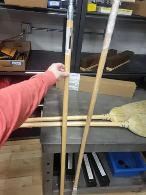 Lot of Push Brooms and Angle Brooms with Handles