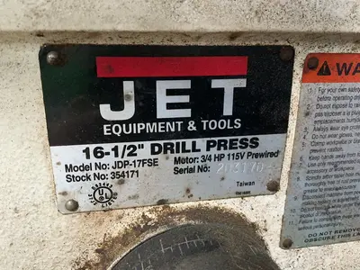 Used JET JDP17FSE Heavy Duty & Sensitive Single Spindle Drills Ohio US | HGR 24 #1437898