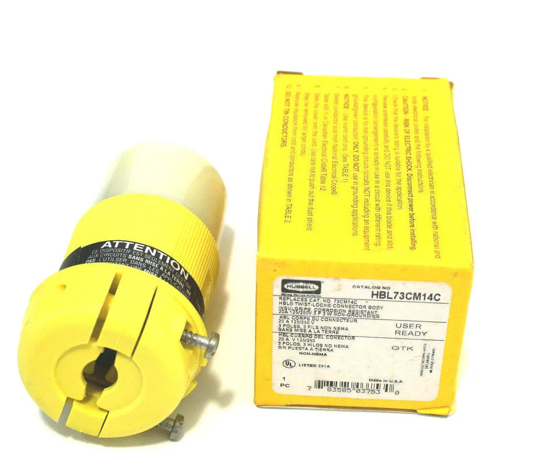 NEW HUBBELL HBL73CM14C CONNECTOR BODY