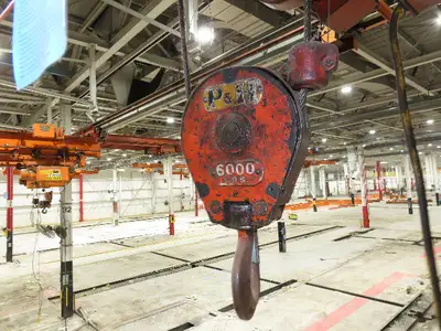 Cleveland Tramrail P&H 3 Ton Underhung Bridge Crane 45' 10" Span w/Remote