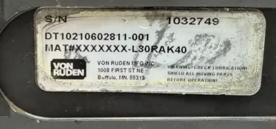 USED VON RUDEN / OKUMA DT10210602811-001 RIGHT-ANGLE LIVE TOOL CAPTAIN SERIES