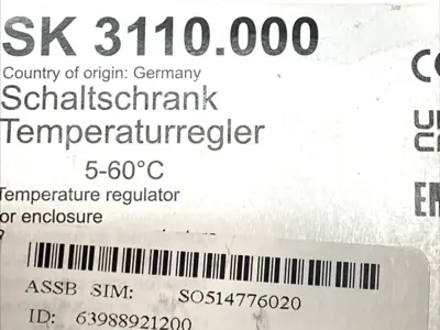 USED RITTAL INTERNAL ENCLOSURE THERMOSTAT 5–60°C 24–230V AC/DC