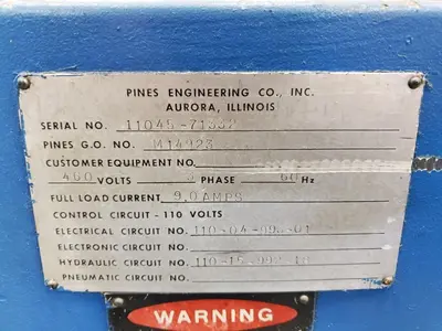 2.5" TELEDYNE PINES HORIZONTAL HYDRAULIC TUBE BENDER. STOCK # 0641823