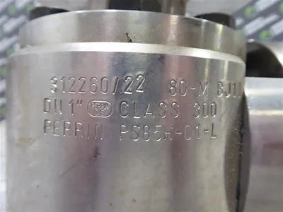1" Perrin PS85H-01-L Series 80-M Two Way Ball Valve Class 300 Used