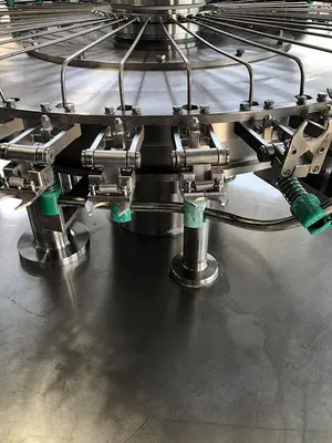 USED 2017 ZHANG J IAGANG, BEIJING CHINA TRI-BLOCK 40 VALVE BOTTLE RINSER, FILLER, CAPPER