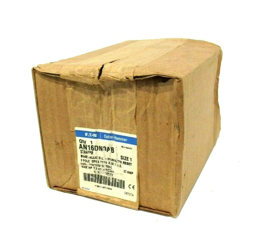 NEW EATON CUTLER HAMMER AN16DN0AB STARTER 3 POLE SIZE 1