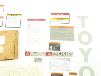 Toyota 04098-U5713-71 Electric Forklift B500 Decal Kit 48V W/Warning Tags