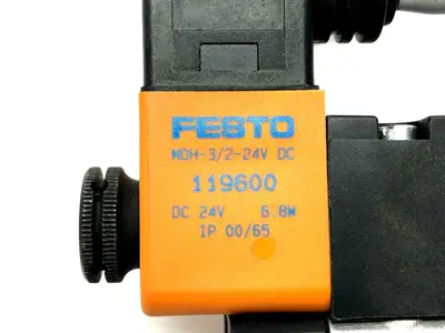 MDH-5/3E-D-1 C | Festo  Air Solenoid Valve w/ MDH-3/2-24V DC Solenoids - Used