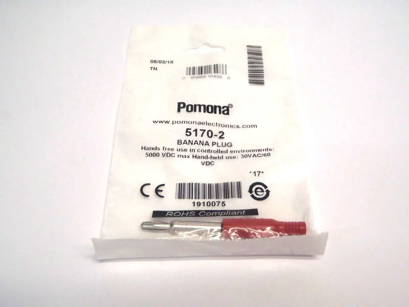 New | in-Stock POMONA RED BANANA PLUG 15A CRIMP/ SOLDER 30VAC/60VDC Connector Accessories | Maverick Industrial Sales #1107786
